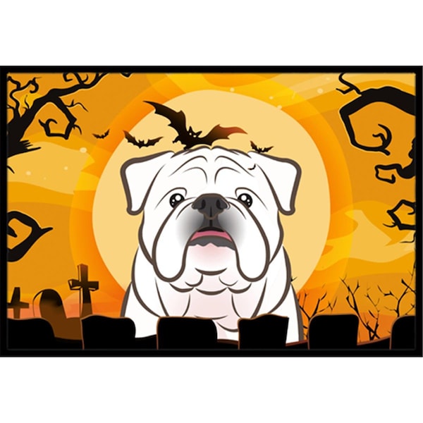 Carolines Treasures Halloween White English Bulldog Indoor and Outdoor Mat- 24 x 36 in. BB1778JMAT - main